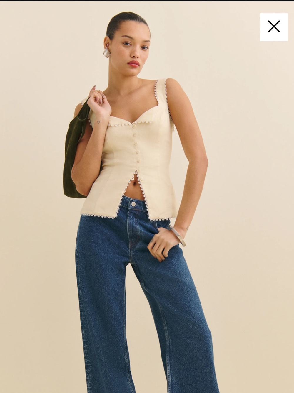 Reformation Viola Linen Top - Picture 3 of 3